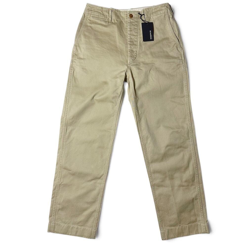 Buck Mason Maverick Slim Officer Pant Mens Size 30x30 Khaki Paperback Twill NWT